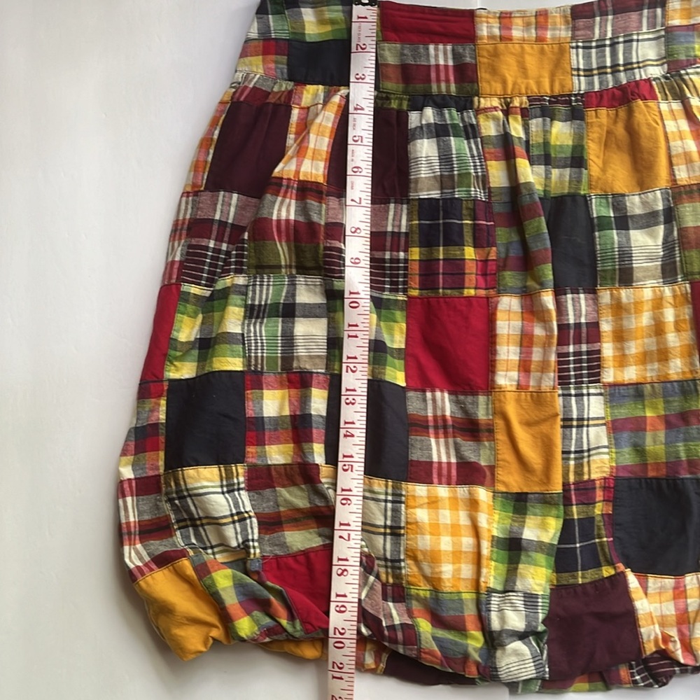 American Eagle Outfitters Bubble Skirt Madras Plaid Patchwork Size 2 - Picture 8 of 14
